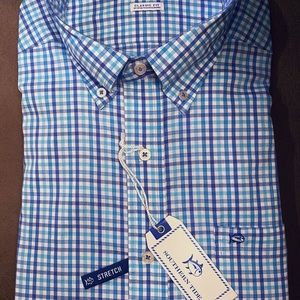 Southern Tide Gingham Button Up size XL